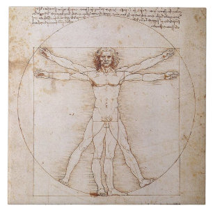 LEONARDO DA VINCI... VITRUVIAANS MAN ... 1490 TEGELTJE