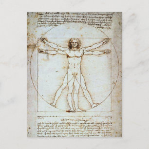 LEONARDO DA VINCI... VITRUVIAANS MAN BRIEFKAART