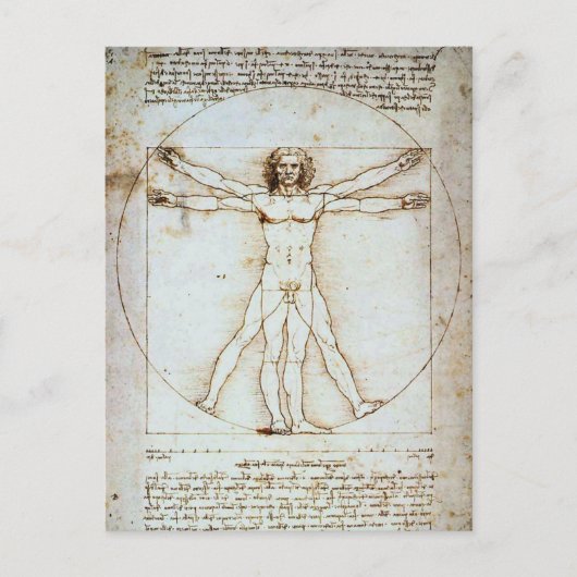 LEONARDO DA VINCI... VITRUVIAANS MAN BRIEFKAART (Voorkant)