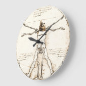 Leonardo Da Vinci Vitruvian Clock Grote Klok (Hoek)