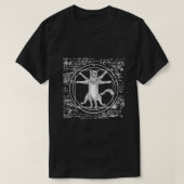 Leonardo Da Vinci Vitruvian houdt van katten T-shirt (Design voorkant)