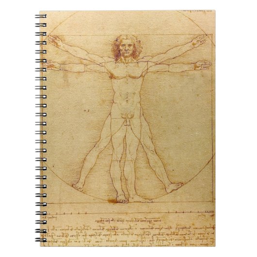 Leonardo Da Vinci Vitruvian Man Anatomy Notitieboek (Voorkant)