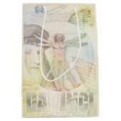 Leonardo Da Vinci Vitruvian Man Collage Medium Cadeauzakje (Voorkant)