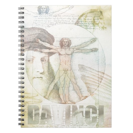 Leonardo Da Vinci Vitruvian Man Collage Notitieboek (Voorkant)