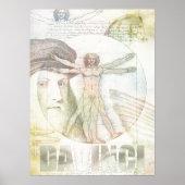 Leonardo Da Vinci Vitruvian Man Collage Poster (Voorkant)