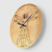 Leonardo Da Vinci Vitruvian Man Grote Klok (Hoek)