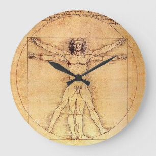 Leonardo Da Vinci Vitruvian Man Grote Klok