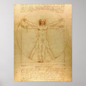 Leonardo Da Vinci, Vitruvian Man, Gulden Snede Poster (Voorkant)