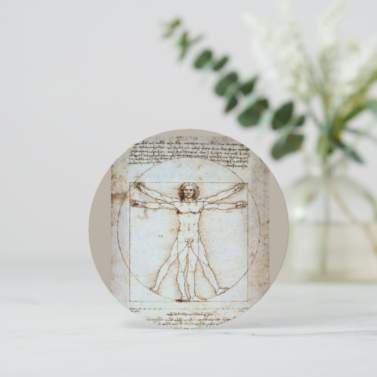 LEONARDO DA VINCI... VITRUVIAN MAN HI-DEF KAART (Staand voorkant)