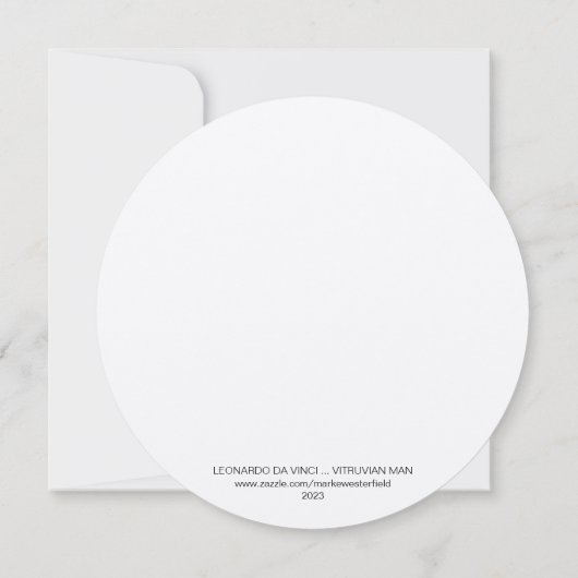 LEONARDO DA VINCI... VITRUVIAN MAN HI-DEF KAART (Achterkant)