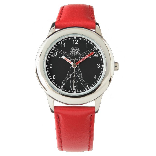 Leonardo da Vinci+Vitruvian+Man horloge (Voorkant)