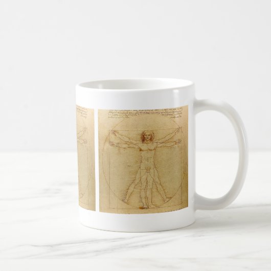 Leonardo da Vinci , Vitruvian Man Koffiemok (Rechts)