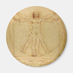 Leonardo Da Vinci - Vitruvian Man Painting Magneet