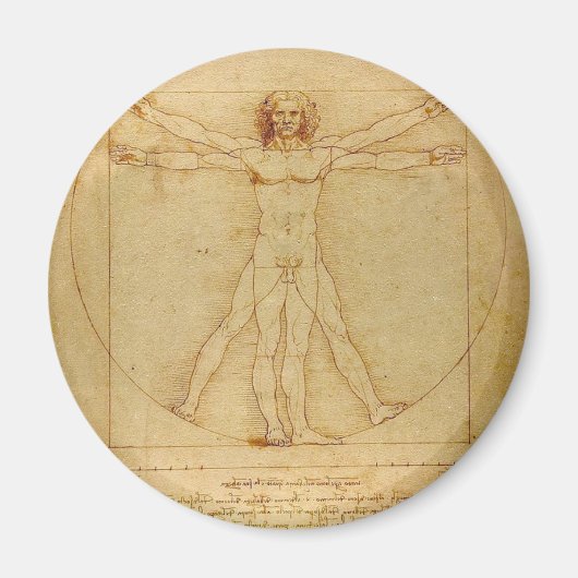 Leonardo Da Vinci - Vitruvian Man Painting Magneet (Voorkant)