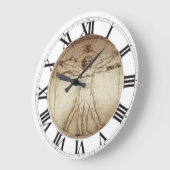 Leonardo da Vinci Vitruvian Man Wall Clock Grote Klok (Hoek)