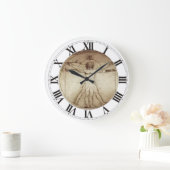 Leonardo da Vinci Vitruvian Man Wall Clock Grote Klok (Huis)