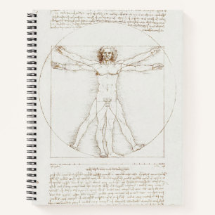 Leonardo da Vinci Vitruvianische Man Vintage Kunst Notitieboek