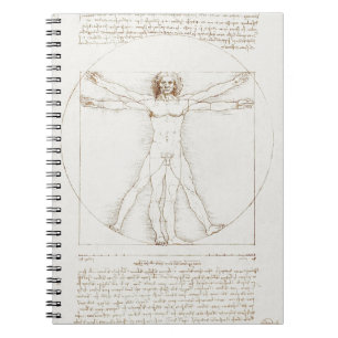 Leonardo da Vinci Vitruvianische Man Vintage Kunst Notitieboek