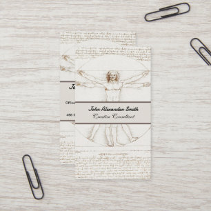 Leonardo da Vinci Vitruvianische Man Vintage Kunst Visitekaartje
