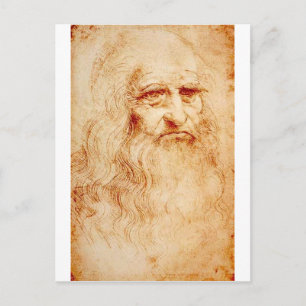 Leonardo Da Vinci Zelfportret circa 1510-1515 Briefkaart