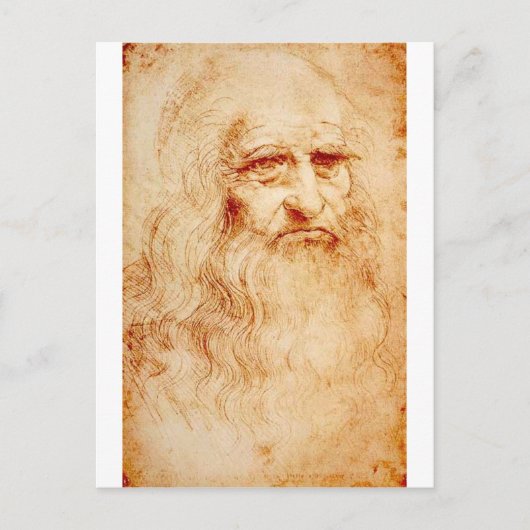 Leonardo Da Vinci Zelfportret circa 1510-1515 Briefkaart (Voorkant)
