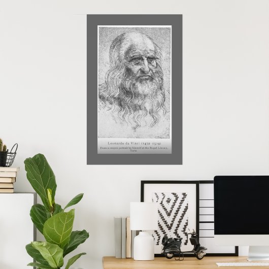 Leonardo Da Vinci - Zelfportret Poster (Thuiskantoor)