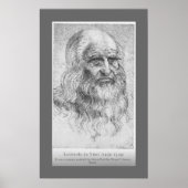 Leonardo Da Vinci - Zelfportret Poster (Voorkant)