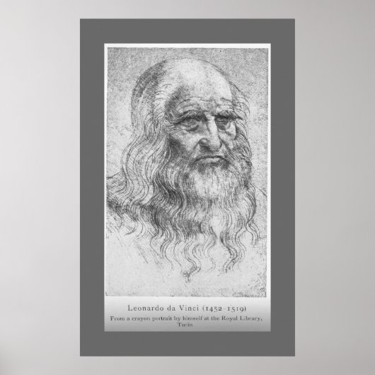 Leonardo Da Vinci - Zelfportret Poster (Voorkant)