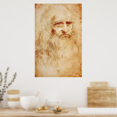 Leonardo Da Vinci - zelfportret Poster (Keuken)