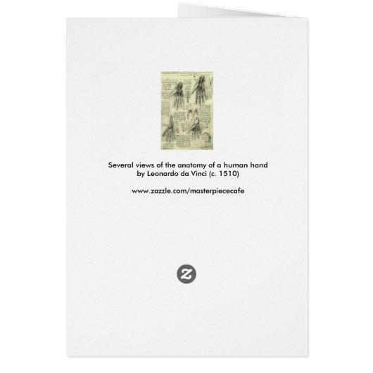 Leonardo da Vinci's anatomie van de menselijke han (Achterkant)