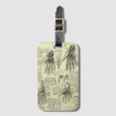 Leonardo da Vinci's anatomie van de menselijke han Bagagelabel (Voorkant (verticaal))