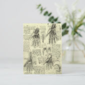 Leonardo da Vinci's anatomie van de menselijke han Briefkaart (Staand voorkant)