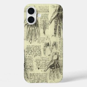 Leonardo da Vinci's anatomie van de menselijke han iPhone 16 Plus Hoesje