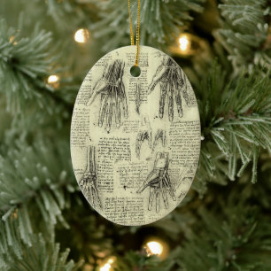 Leonardo da Vinci's anatomie van de menselijke han Keramisch Ornament