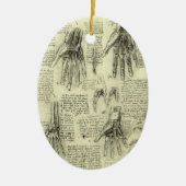 Leonardo da Vinci's anatomie van de menselijke han Keramisch Ornament (Voorkant)