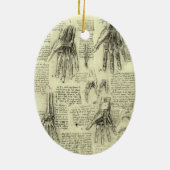 Leonardo da Vinci's anatomie van de menselijke han Keramisch Ornament (Achterkant)