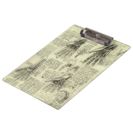 Leonardo da Vinci's anatomie van de menselijke han Klembord (Gekanteld)