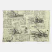 Leonardo da Vinci's anatomie van de menselijke han Theedoek (Horizontaal)