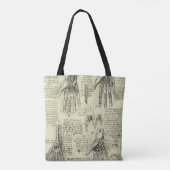 Leonardo da Vinci's anatomie van de menselijke han Tote Bag (Achterkant)