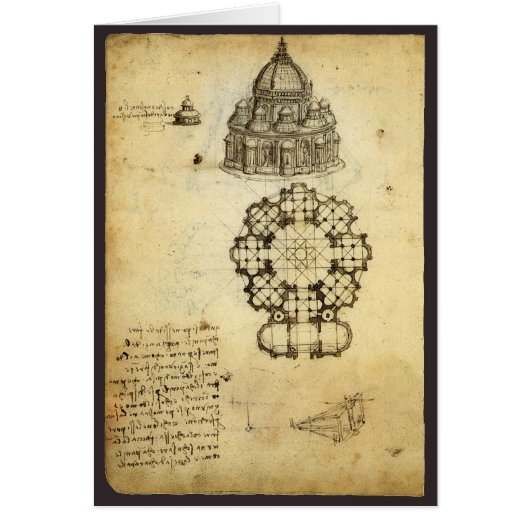 Leonardo da Vinci's Architectonische Kathedraalstu (Voorkant)