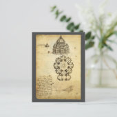 Leonardo da Vinci's Architectonische Kathedraalstu Briefkaart (Staand voorkant)