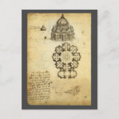 Leonardo da Vinci's Architectonische Kathedraalstu Briefkaart (Voorkant)