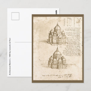 Leonardo da Vinci's Architectonische Kathedraalstu Briefkaart
