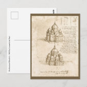 Leonardo da Vinci's Architectonische Kathedraalstu Briefkaart (Voorkant / Achterkant)
