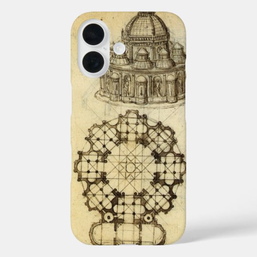 Leonardo da Vinci's Architectonische Kathedraalstu Case-Mate iPhone Case (Achterkant)