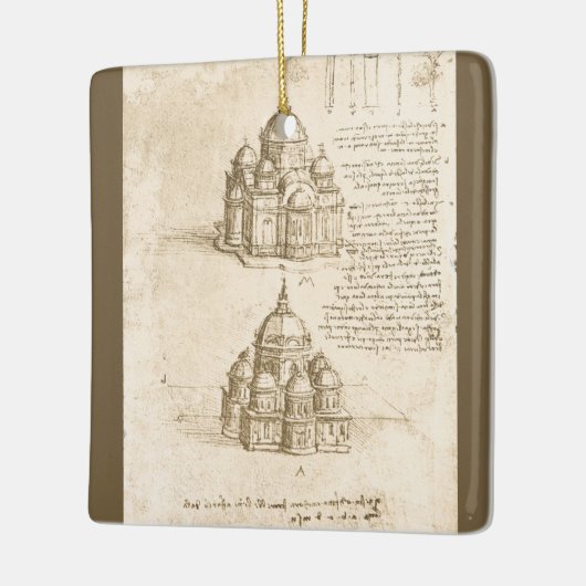 Leonardo da Vinci's Architectonische Kathedraalstu Keramisch Ornament (Links)