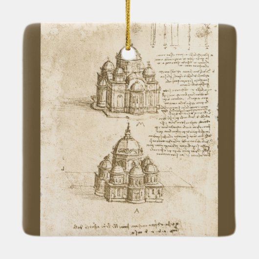 Leonardo da Vinci's Architectonische Kathedraalstu Keramisch Ornament (Achterkant)