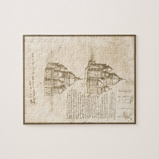 Leonardo da Vinci's Architectonische Kathedraalstu Legpuzzel (Horizontaal)