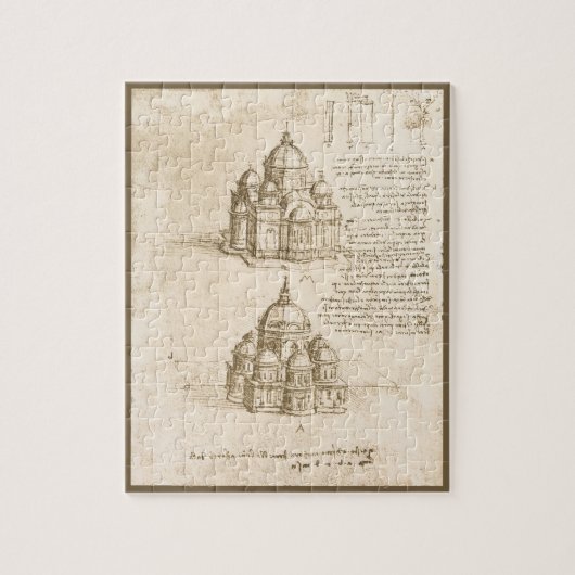 Leonardo da Vinci's Architectonische Kathedraalstu Legpuzzel (Verticaal)