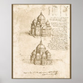Leonardo da Vinci's Architectonische Kathedraalstu Poster (Voorkant)